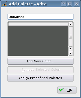 The Add Palette dialog